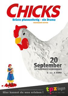Plakat Theaterstück "Chicks" - Copyright welt-gestalten.de