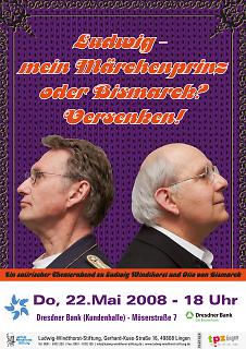 Plakat Theaterstück "Ludwig - mein Märchenprinz oder Bismark? Versenken!"