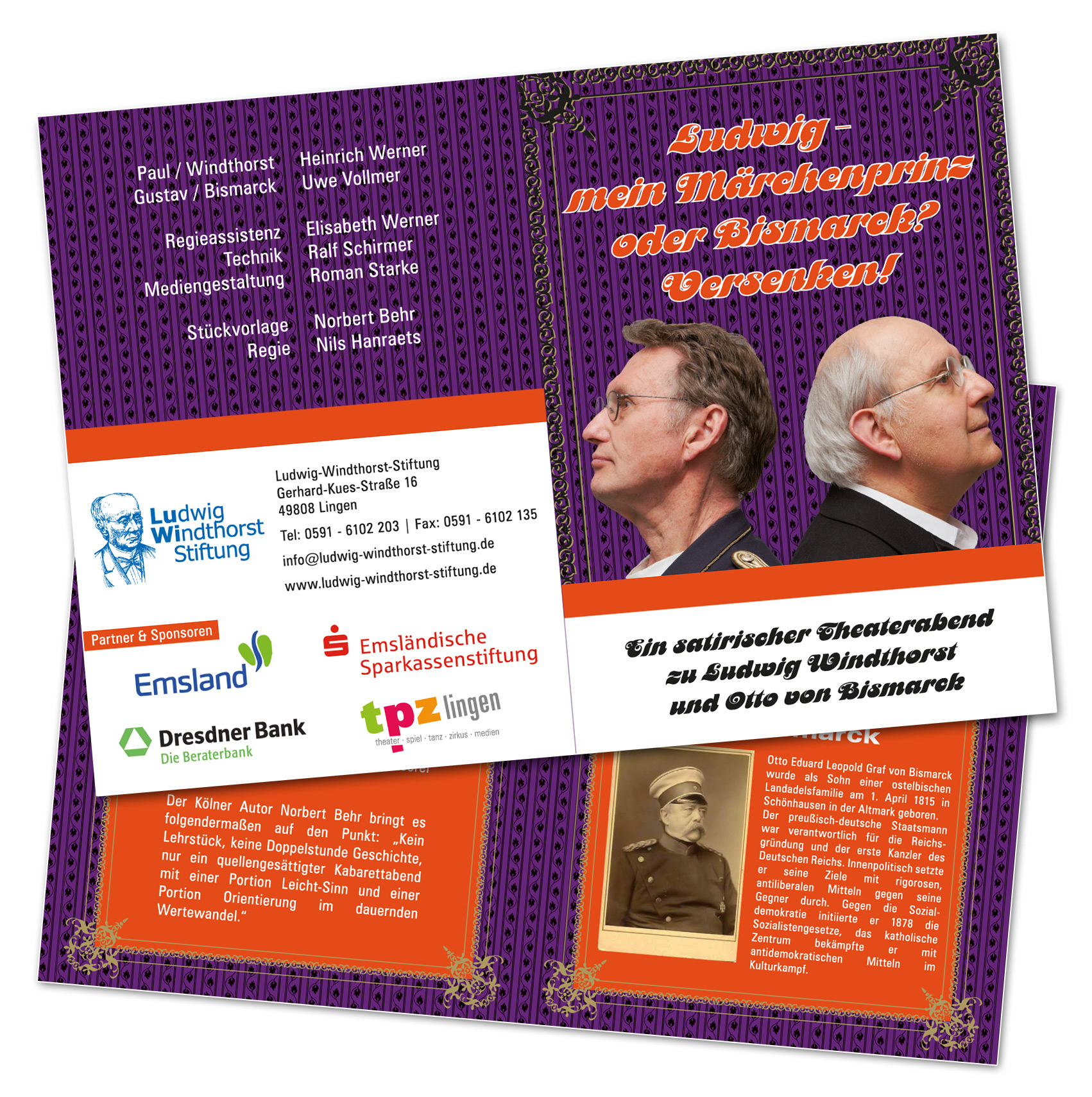 Flyer Folder Theaterstuck Ludwig Mein Marchenprinz Oder Bismark Versenken Programmheft Weltgestalten Webdesign Mediengestaltung Fotografie Kommunikation