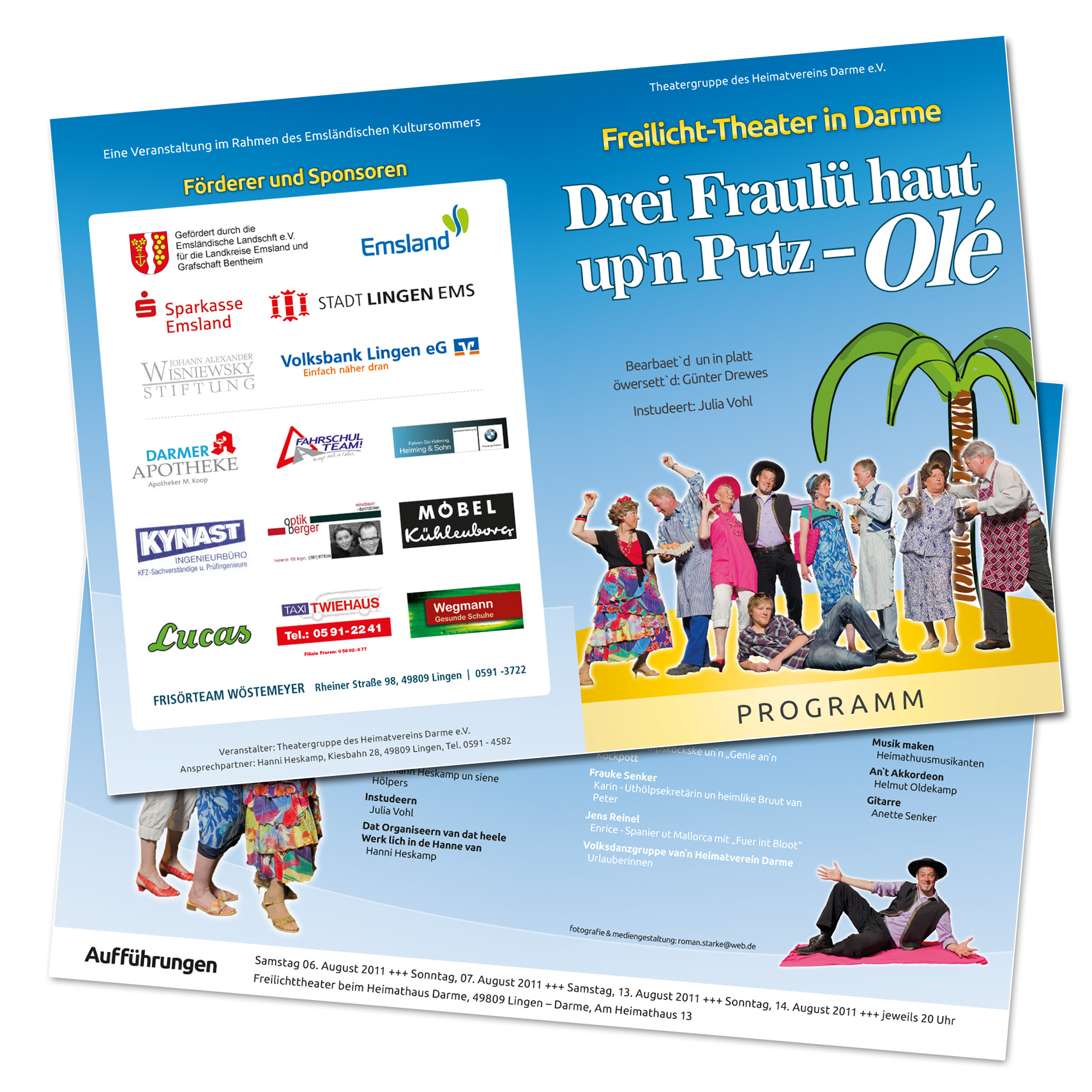 Flyer Folder Theaterstuck Drei Fraulu Haut Up N Putz Ole Programmheft Weltgestalten Webdesign Mediengestaltung Fotografie Kommunikation