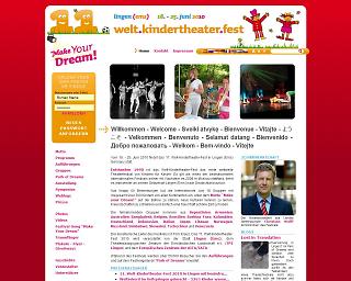 Screenshot www.weltkindertheaterfest.de - Copyright Stadt Lingen